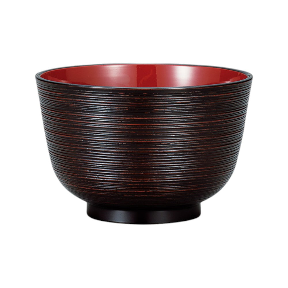 Tatsumiya Soup Bowl with Brush Marks Akebono