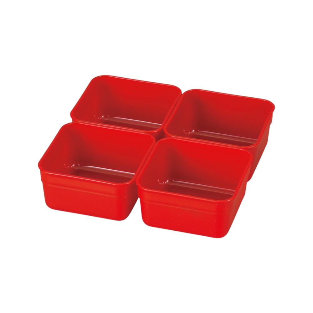 Tatsumiya 18.0 Heavy Box Partition Small Bowl Set (4 pieces) Red