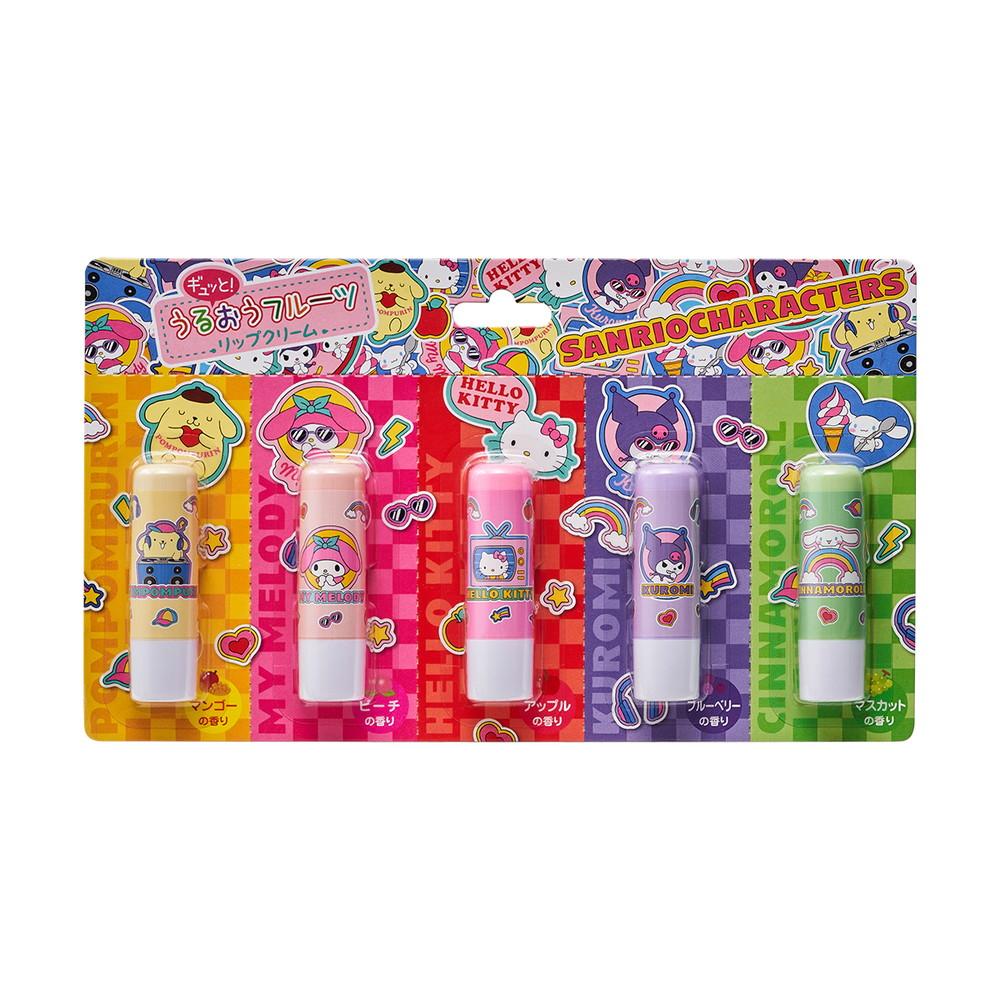 Sanrio Characters Juicy! Moisturizing Fruit Lip Balm 3.5g x 5 Pieces