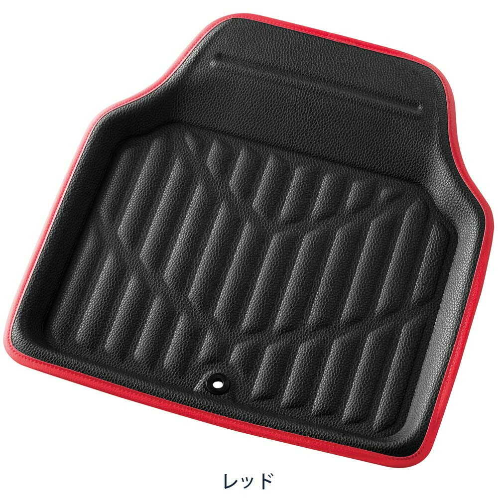 Bonform 3D Leather Mat N 45x48cm Front Seat SS/Rear Seat Compatible Red 6465-48RE