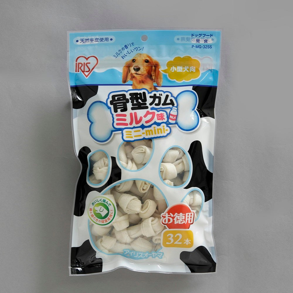 Iris Ohyama Bone-Shaped Gum Milk Flavor Mini 32 Pieces