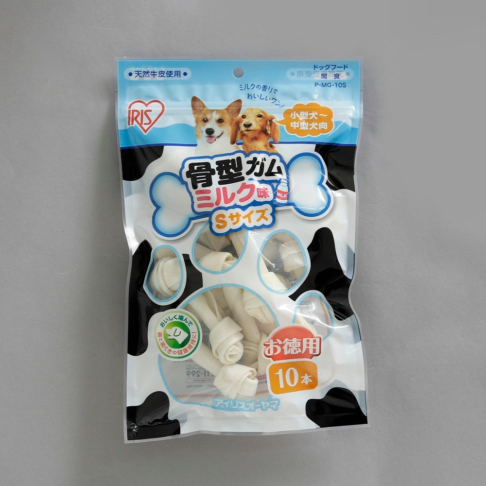 Iris Ohyama Bone-Shaped Gum Milk Flavor S 10 Pieces