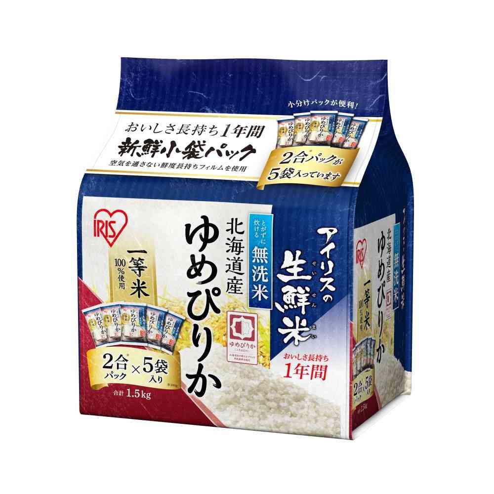 Iris Hokkaido Yume Pirika No-Wash Rice 2 Go 5 Bags 1.5kg