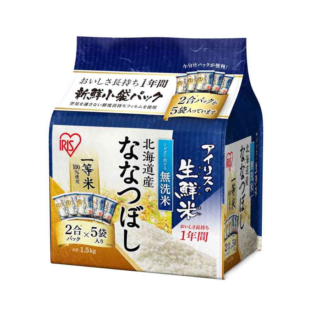 Iris Hokkaido Nanatsuboshi No-Wash Rice 2 Go 5 Bags 1.5kg