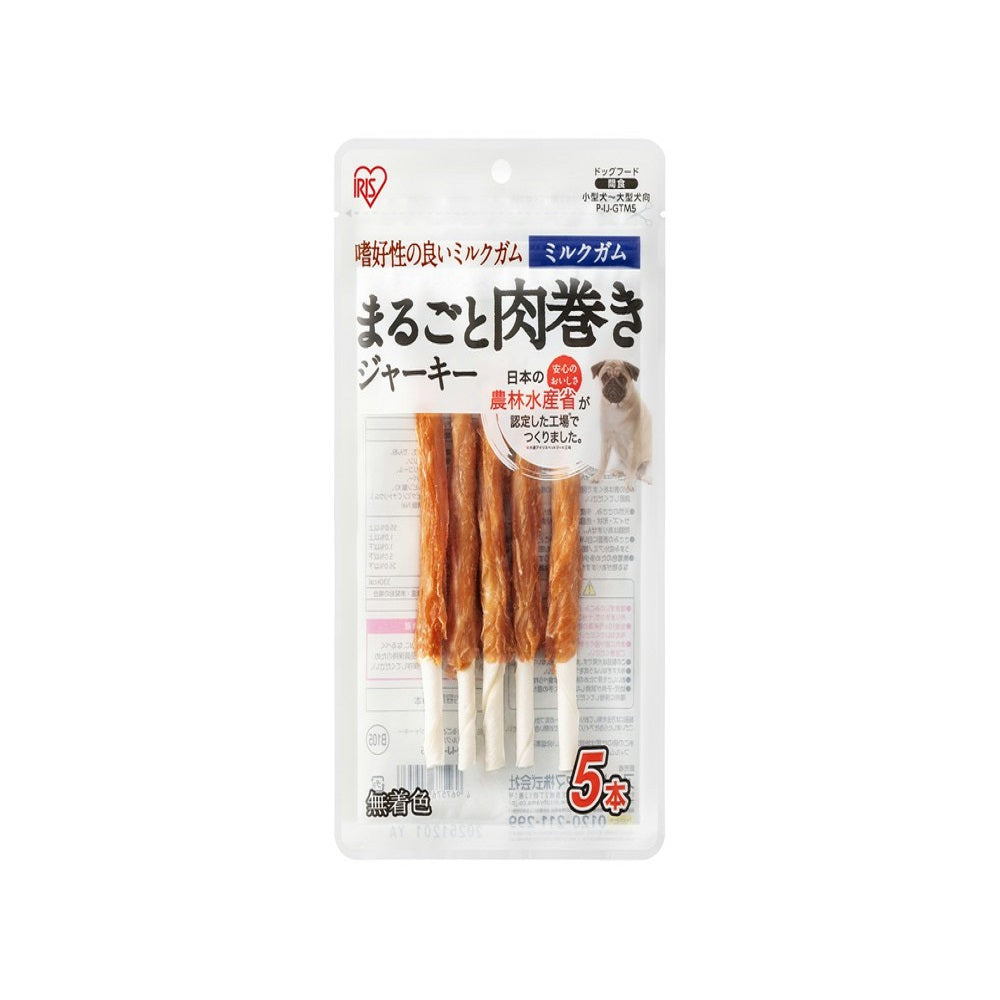 Iris Ohyama Whole Meat Wrapped Jerky Milk Gum 5 Pieces