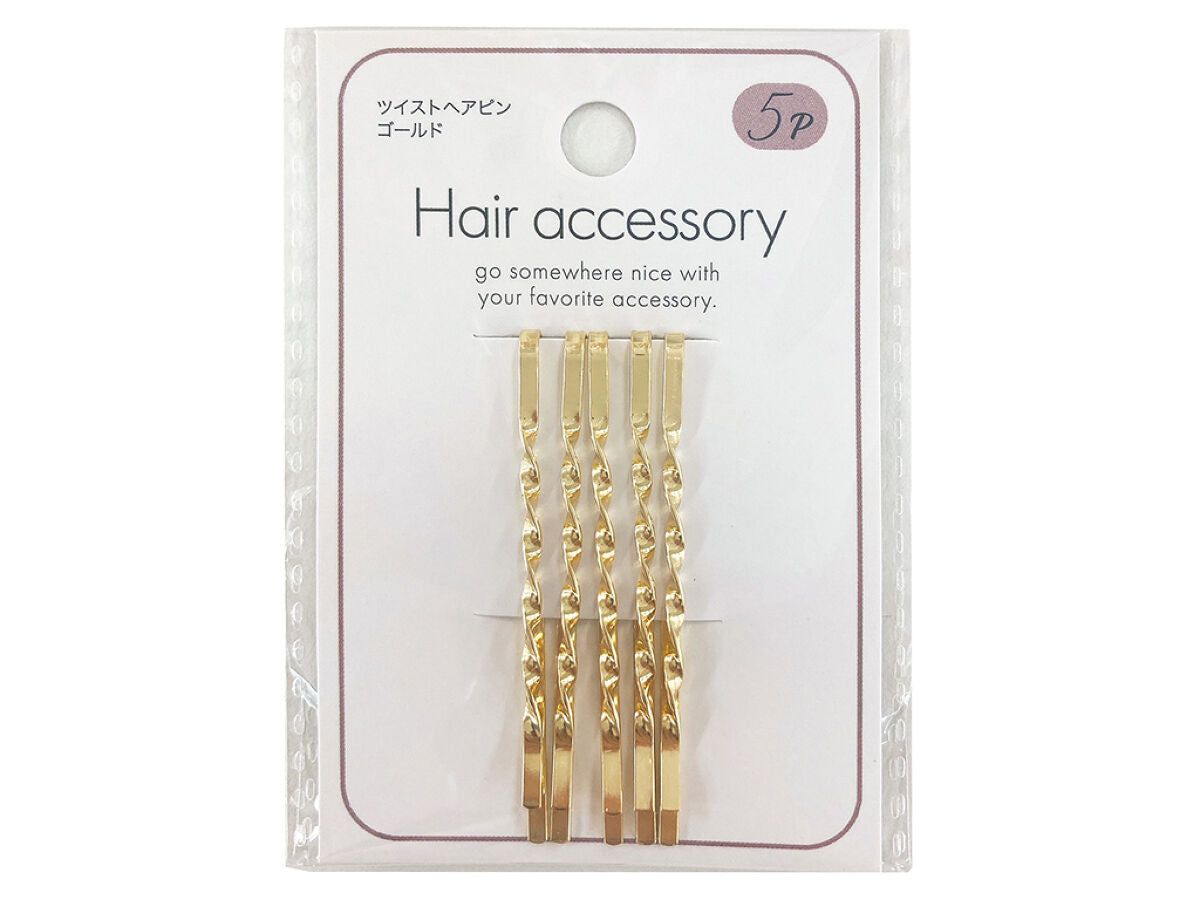 Twist Hair Pin Gold (5 Pieces)