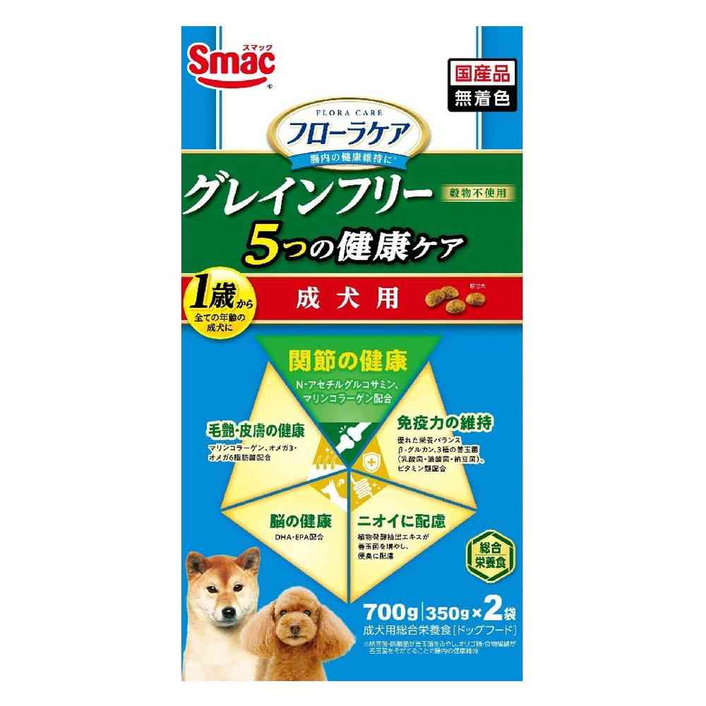 Smack Flora Care Dog Adult Grain-Free 5 Health Care Joint Health 700g (350g x 2 Bags)