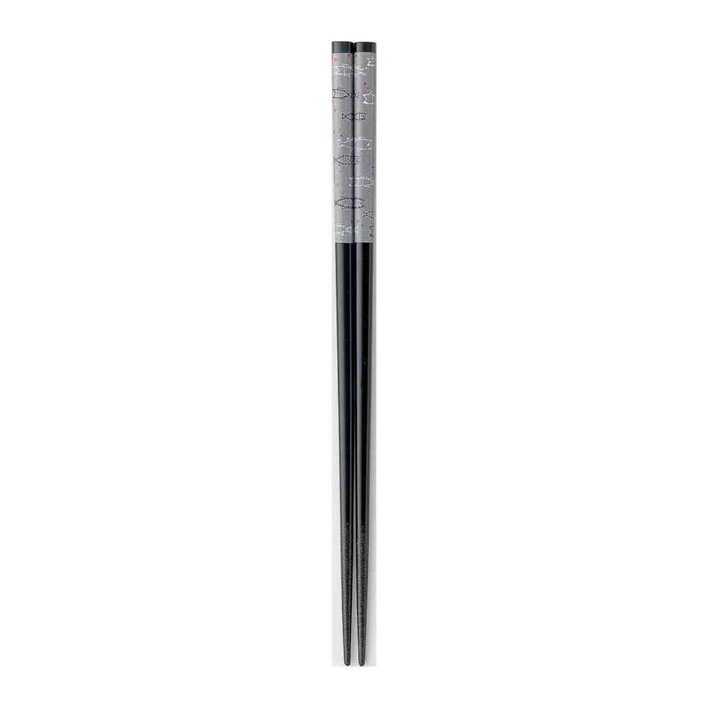 Ishida Chopsticks Color Fish Black 23cm 1 Pair