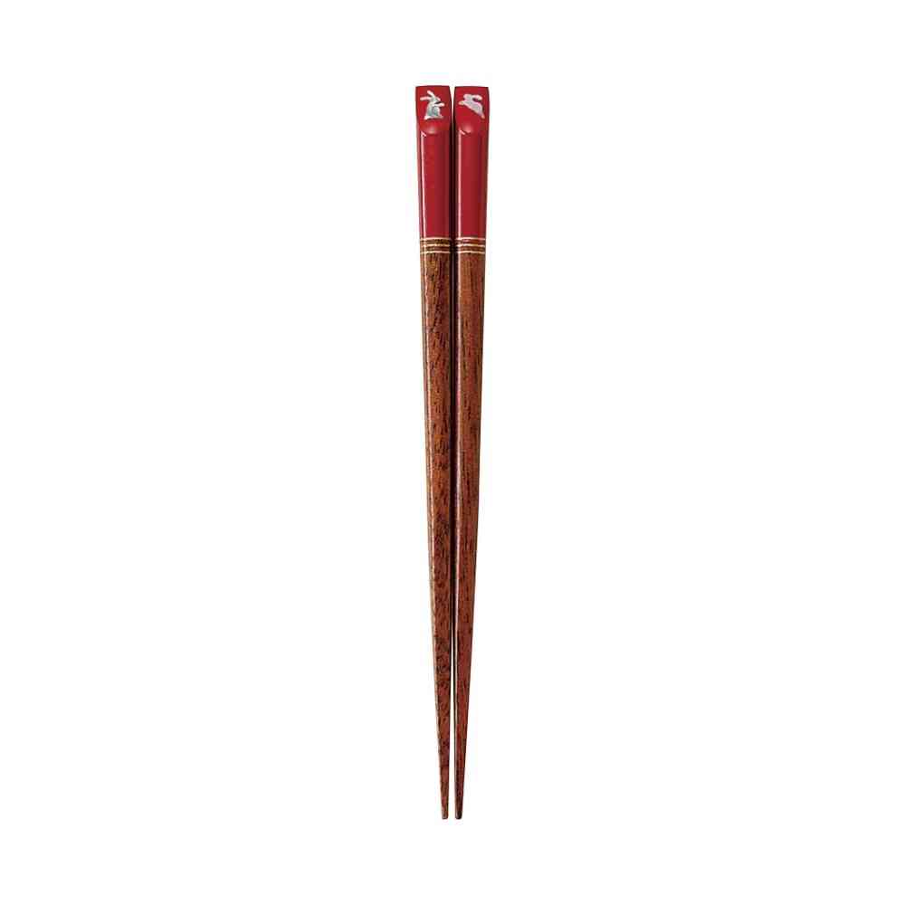 Ishida Kids Chopsticks Colorful Rabbit Red 16.5cm (1 pair)