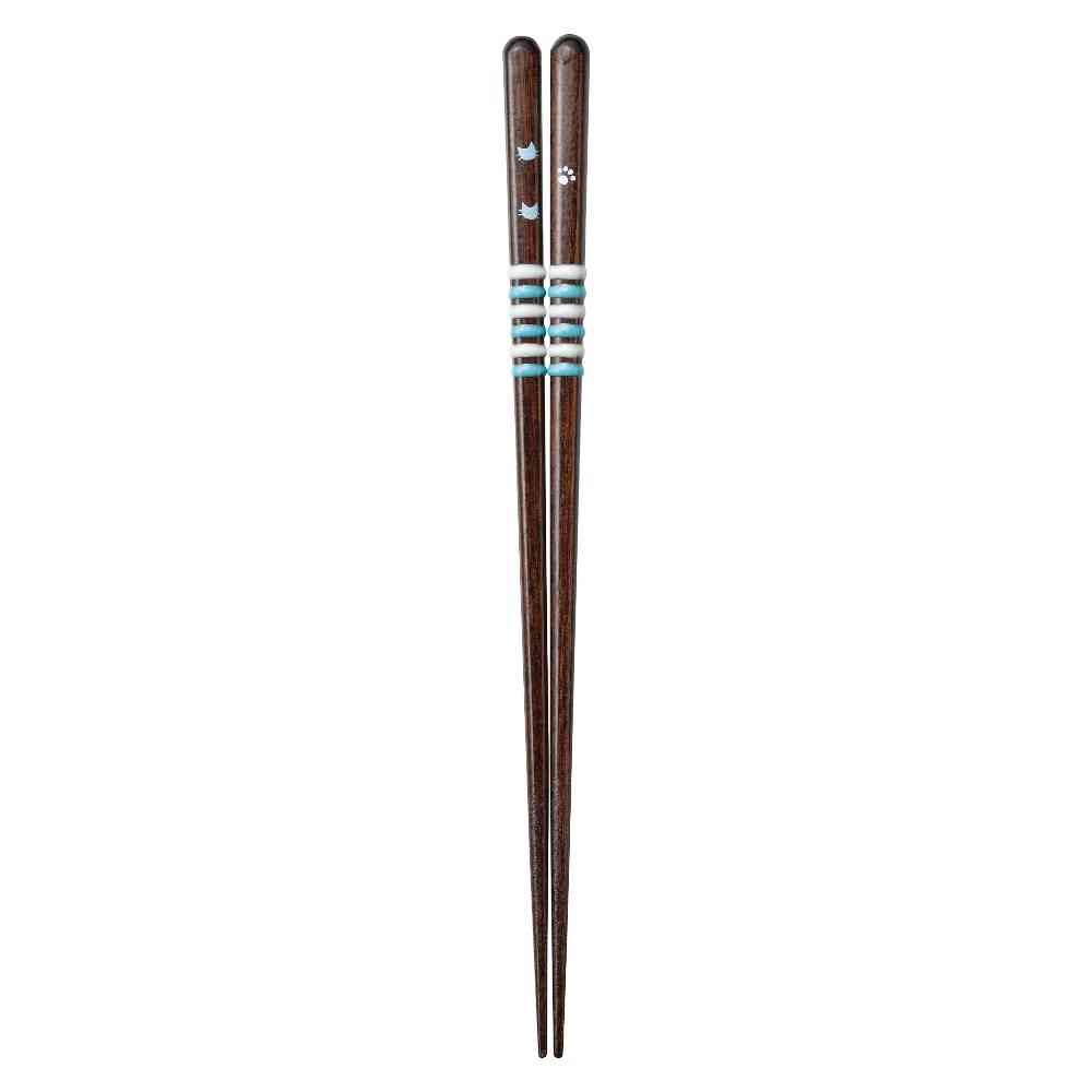 Ishida Dishwasher Safe Chopsticks Cat Design 23cm (1 pair)
