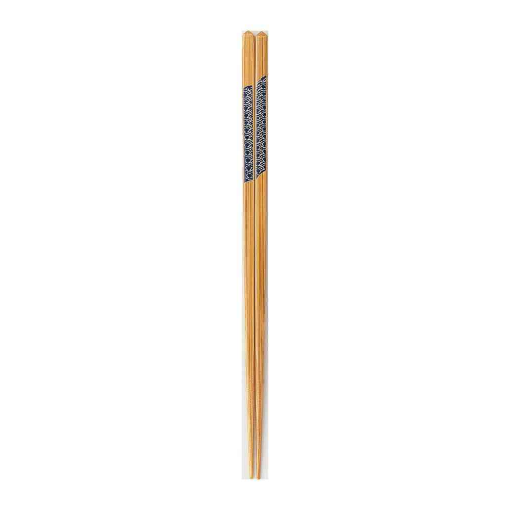 Ishida Chopsticks Hosotake Seigaiha Blue 22.5cm 1 Pair