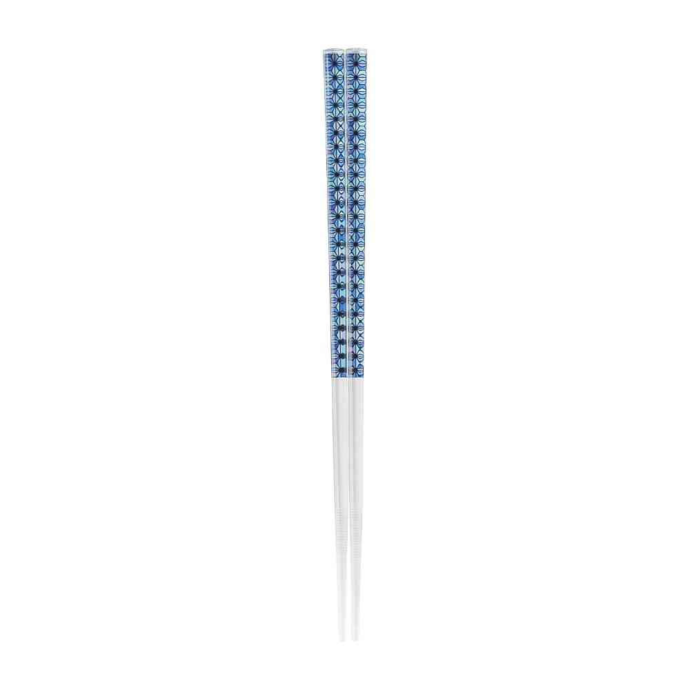 Ishida Metacrylic Chopsticks Asanoha Blue 22.5cm 1 Pair