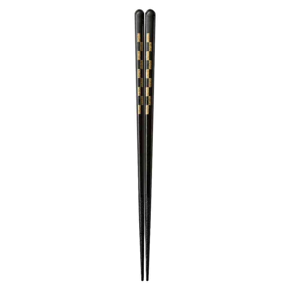 Ishida Dishwasher Safe Chopsticks Lacquered Golden Ichimatsu 23cm