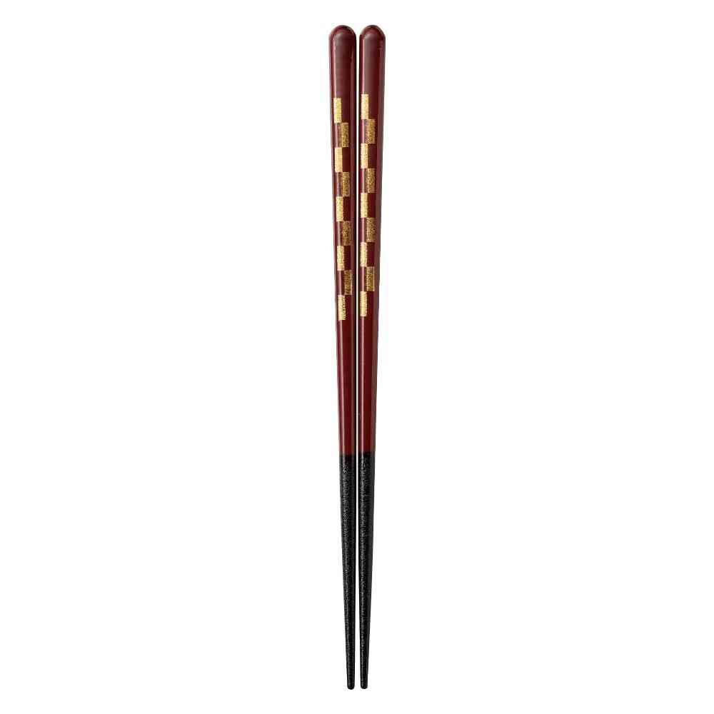 Ishida Dishwasher Safe Chopsticks Lacquered Golden Ichimatsu 20.5cm
