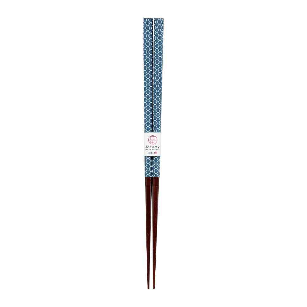 Ishida Chopsticks Japanese Modern Mesh Blue 23cm in PET Case