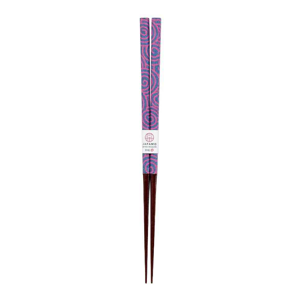 Ishida Chopsticks Japanese Modern Swirl Violet 23cm in PET Case