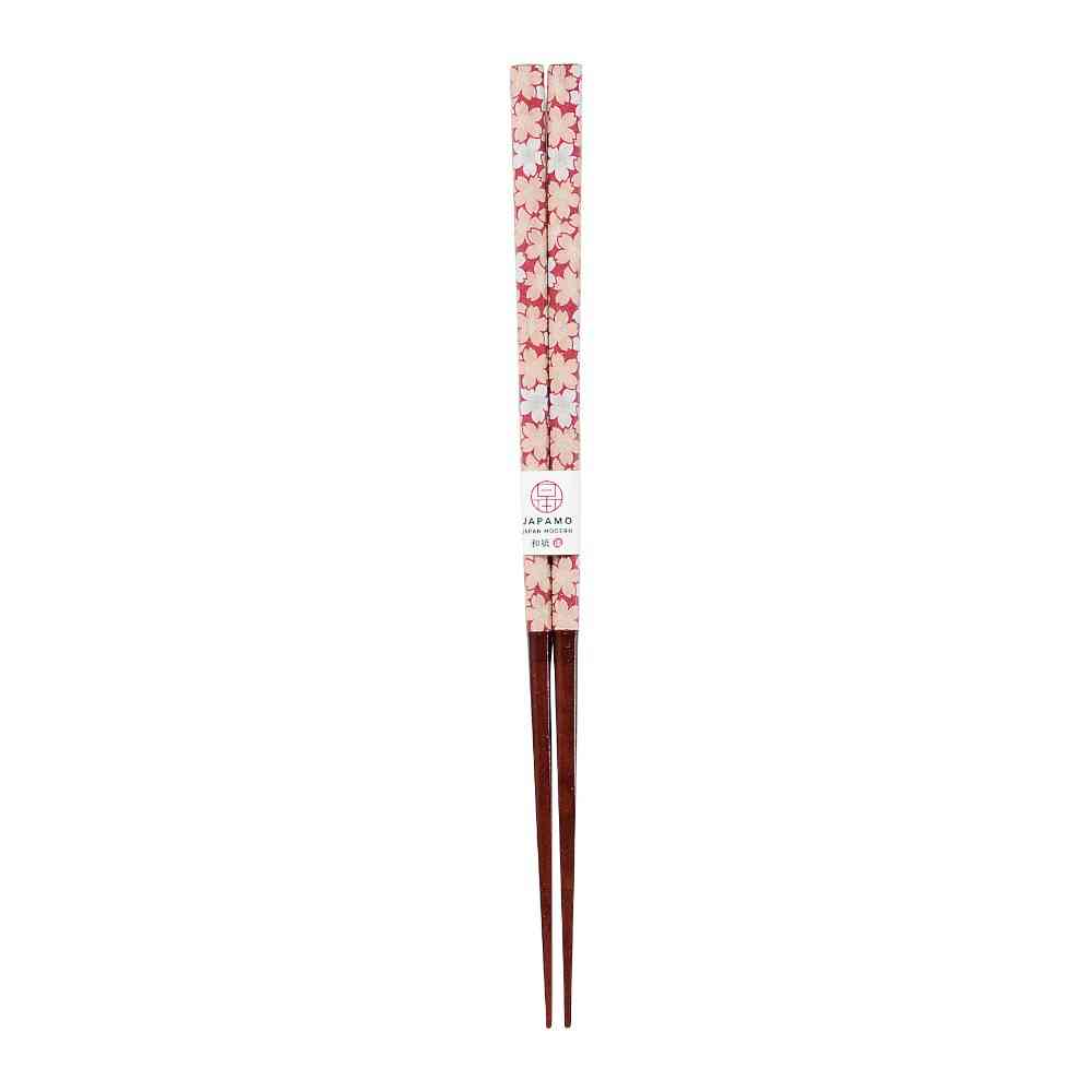 Ishida Chopsticks Japanese Modern Cherry Blossom Red 23cm in PET Case