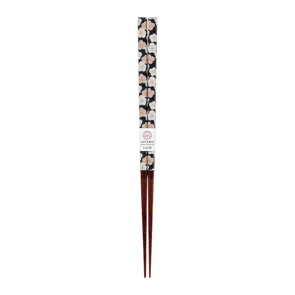 Ishida Chopsticks Japanese Modern Plum Black 23cm in PET Case