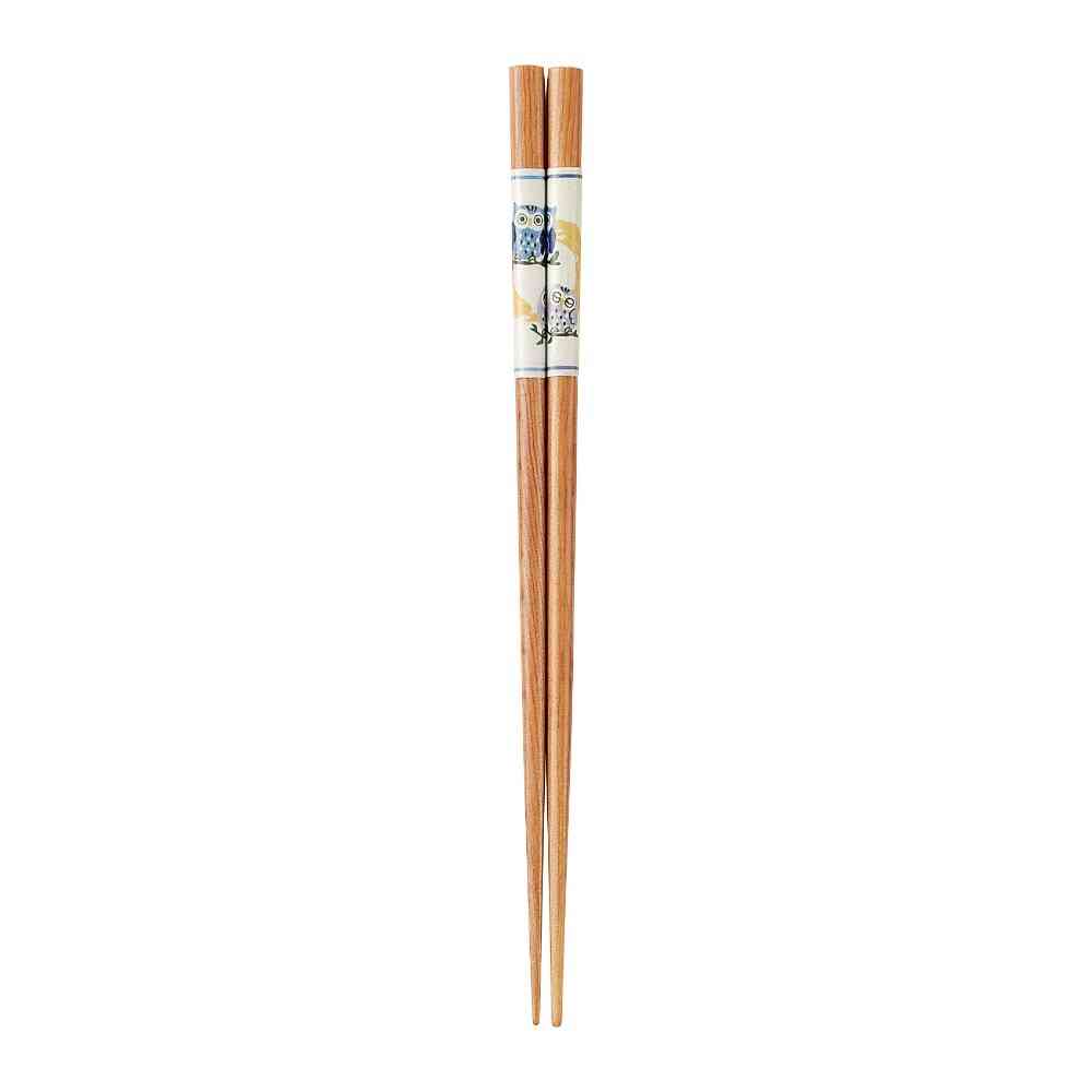 Ishida Chopsticks Pointed Owl Family 23cm