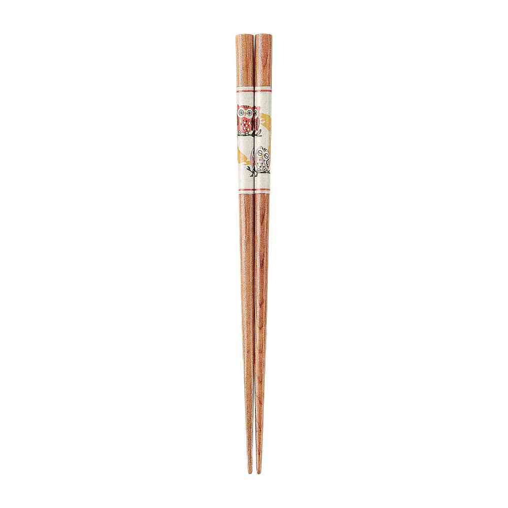 Ishida Chopsticks Pointed Owl Family 20.5cm