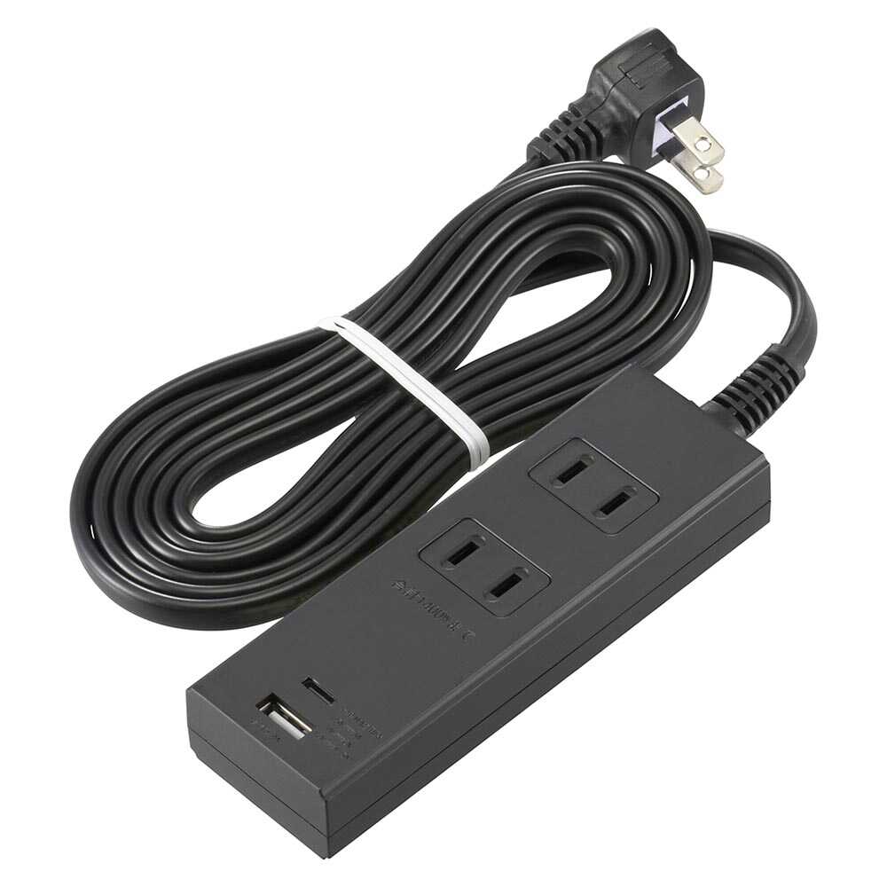 Ohm Electric 2 Outlets Tap with PD-Compatible Type C/A Ports HS-TU22PD23-K