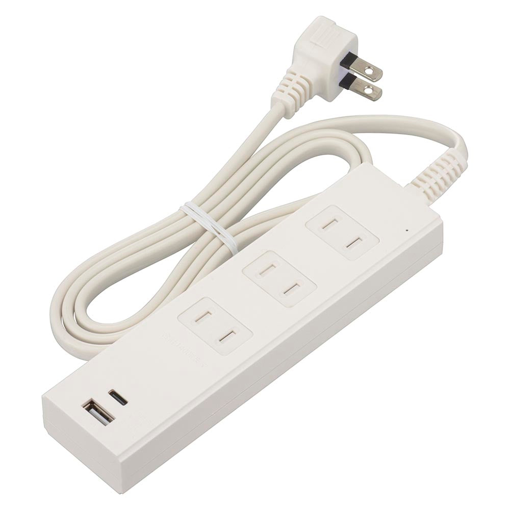 Ohm Electric 3 Outlets Tap with Lightning Guard and PD-Compatible Type C/A Ports HS-TKU31PD23-W