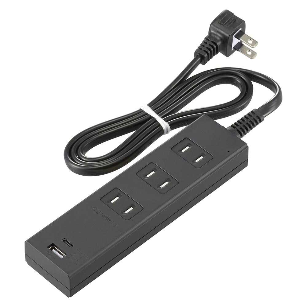 Ohm Electric 3 Outlets Tap with Lightning Guard and PD-Compatible Type C/A Ports HS-TKU31PD23-K