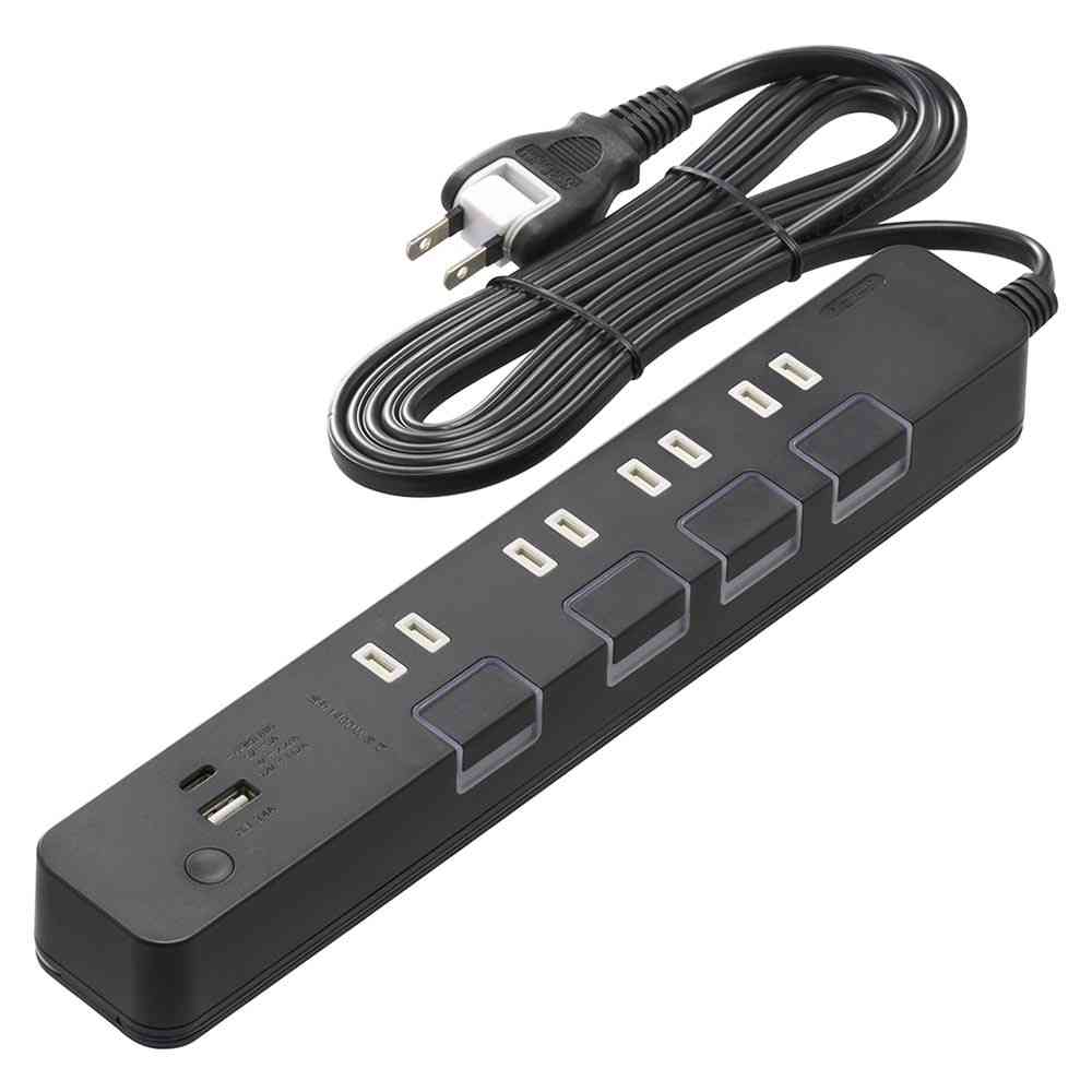 Ohm Electric Energy-Saving Tap with USB Ports 2m HS-TPKU42PD-24K