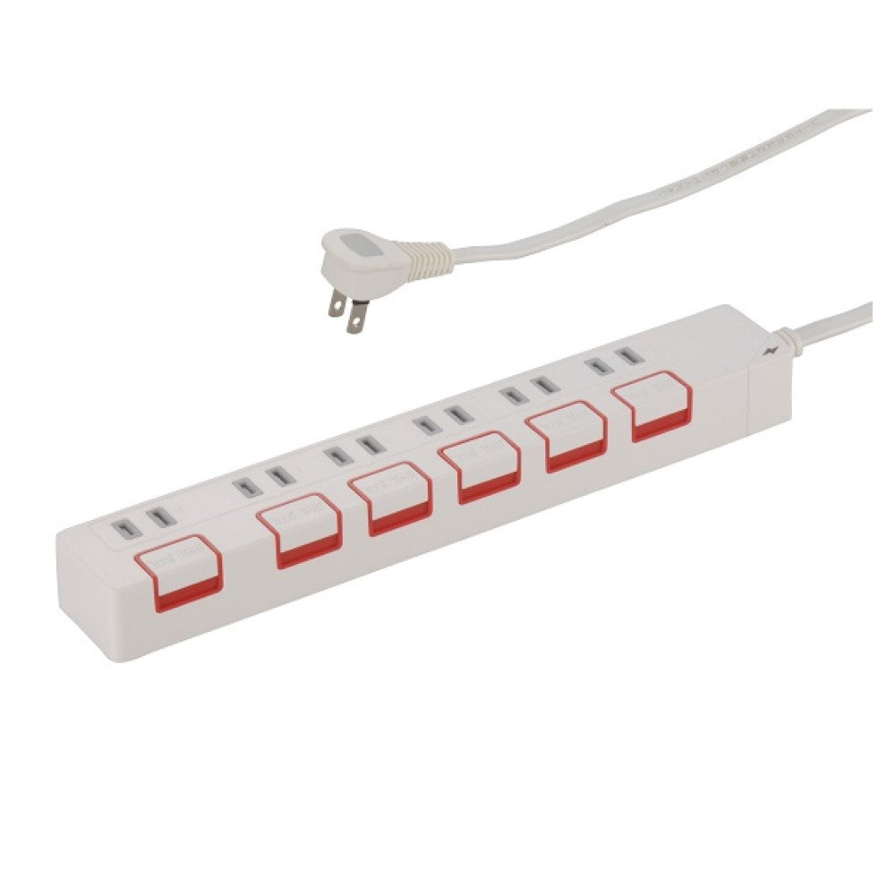 Ohm Electric Lightning Guard Energy-Saving Tap 6 Outlets 1.5m