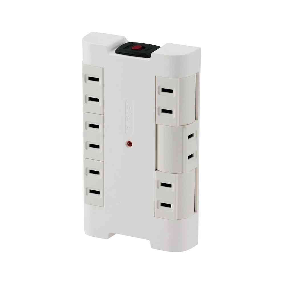 Ohm Electric Independent Rotating Tap with Lightning Surge for Wall Outlet 6 Outlet HS-A1251W