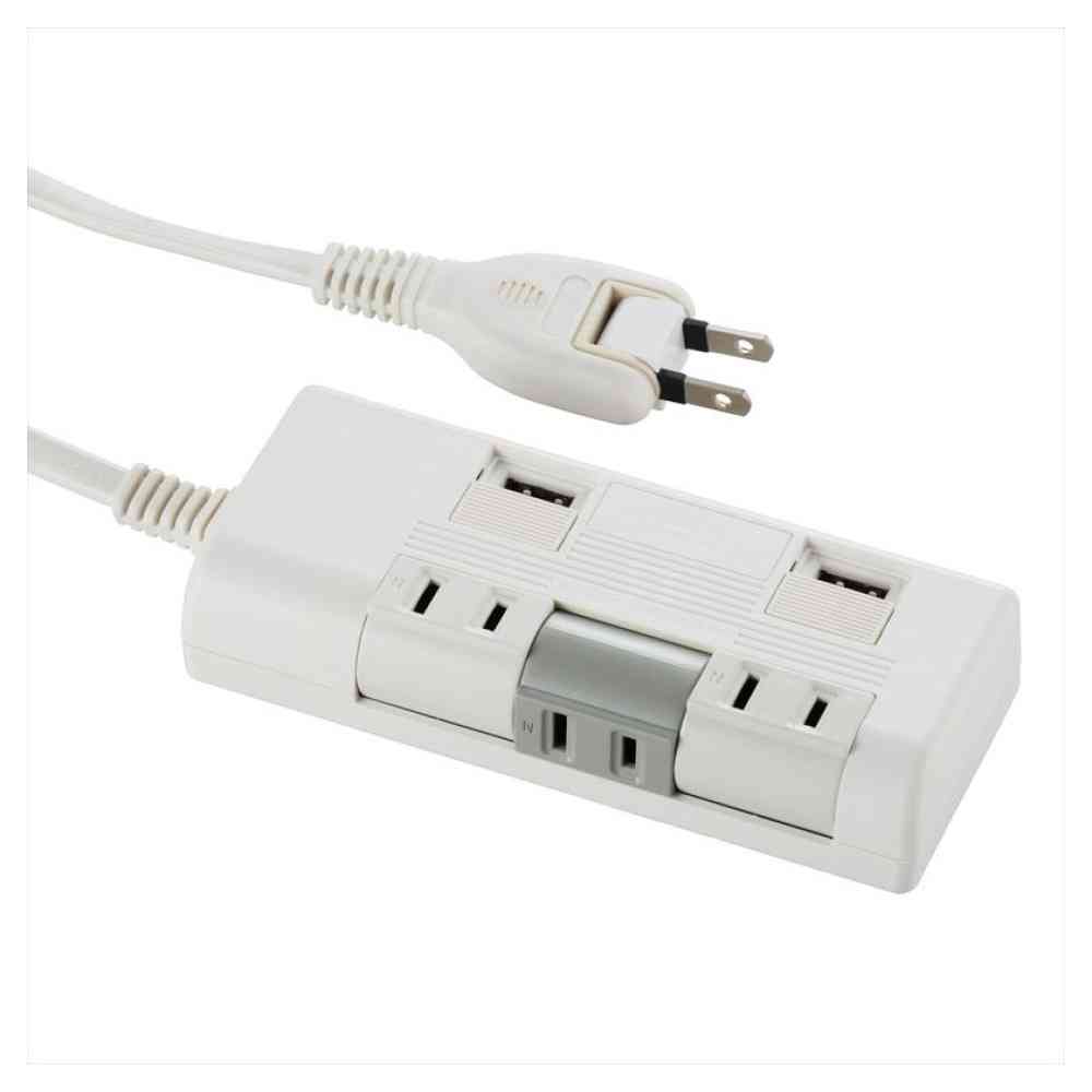 Ohm Electric Independent Rotating Tap with USB Ports 3-Outlet 1.5m HS-K1252W