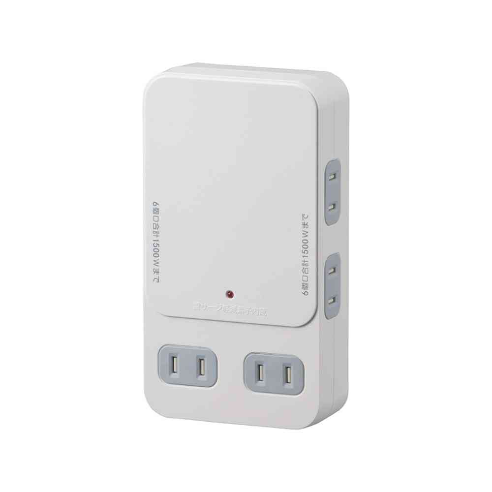 Ohm Electric Expansion Wall Tap 6 Outlet HS-AK6B-W