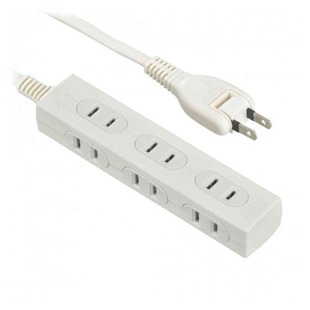 Ohm Electric Slim Tap Front and Side Outlet 6-Outlet 2m HS-T62SLV3-W