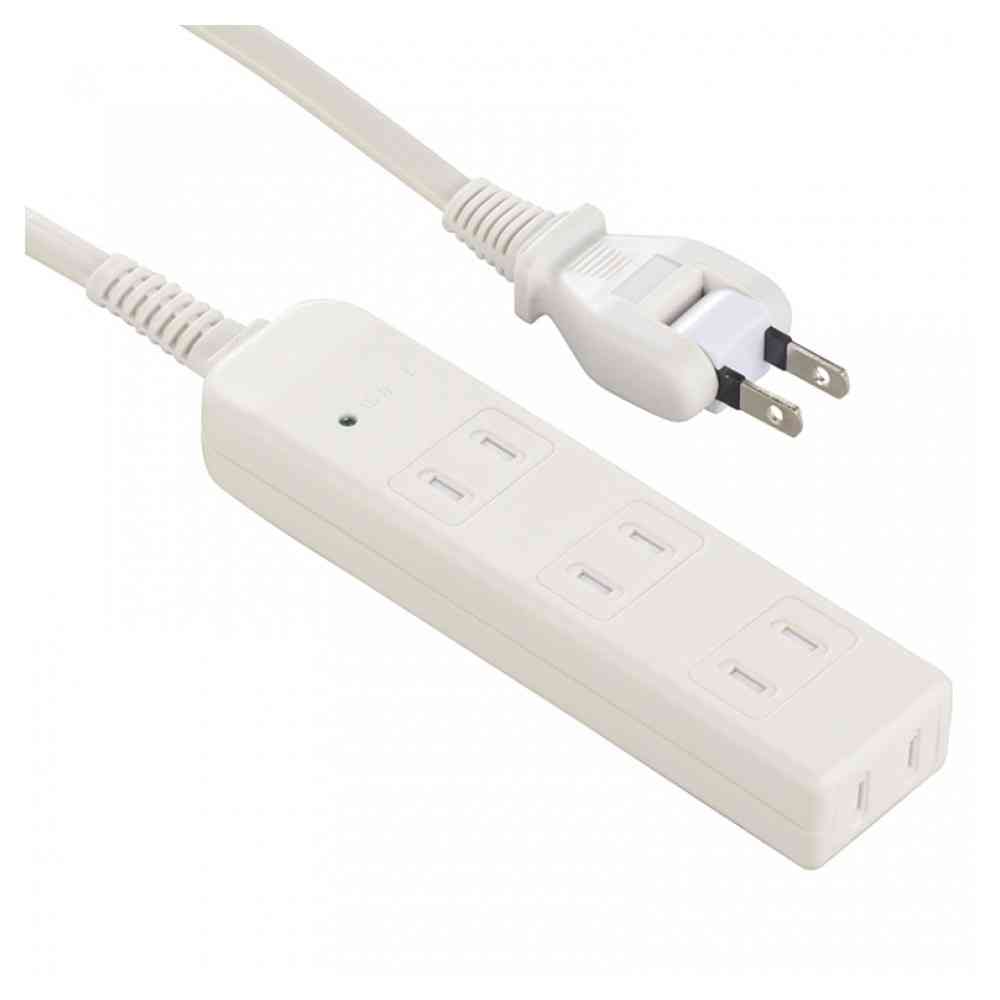Ohm Electric Lightning Resistant Safe Tap 4 Outlet 2m HS-TK42S-W