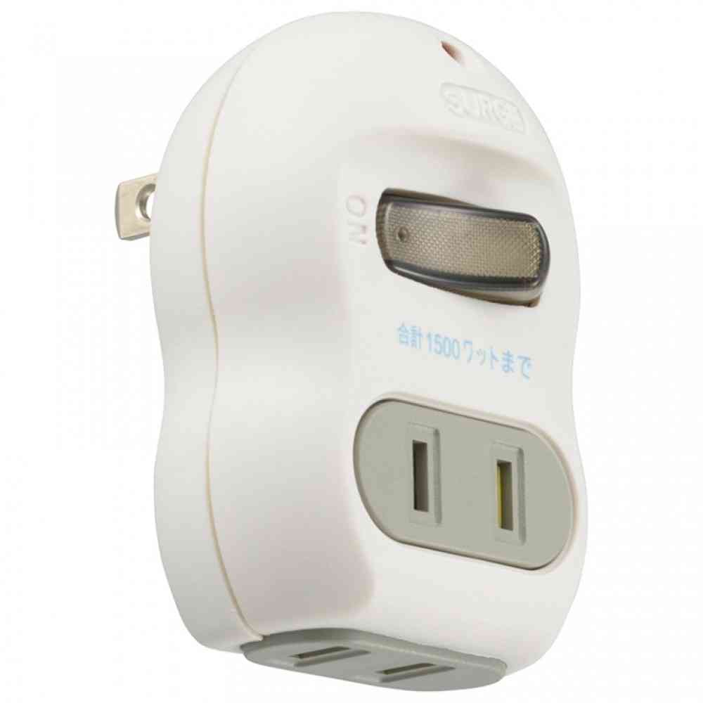Ohm Electric Switch Tap with Lightning Guard 2 Outlet HS-TMP2M3PBT-W