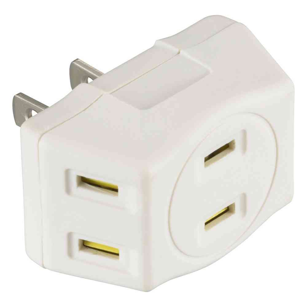 Ohm Electric Triple Tap 3 Outlet with Dust Shutter HS-TM3MT3PBT-W