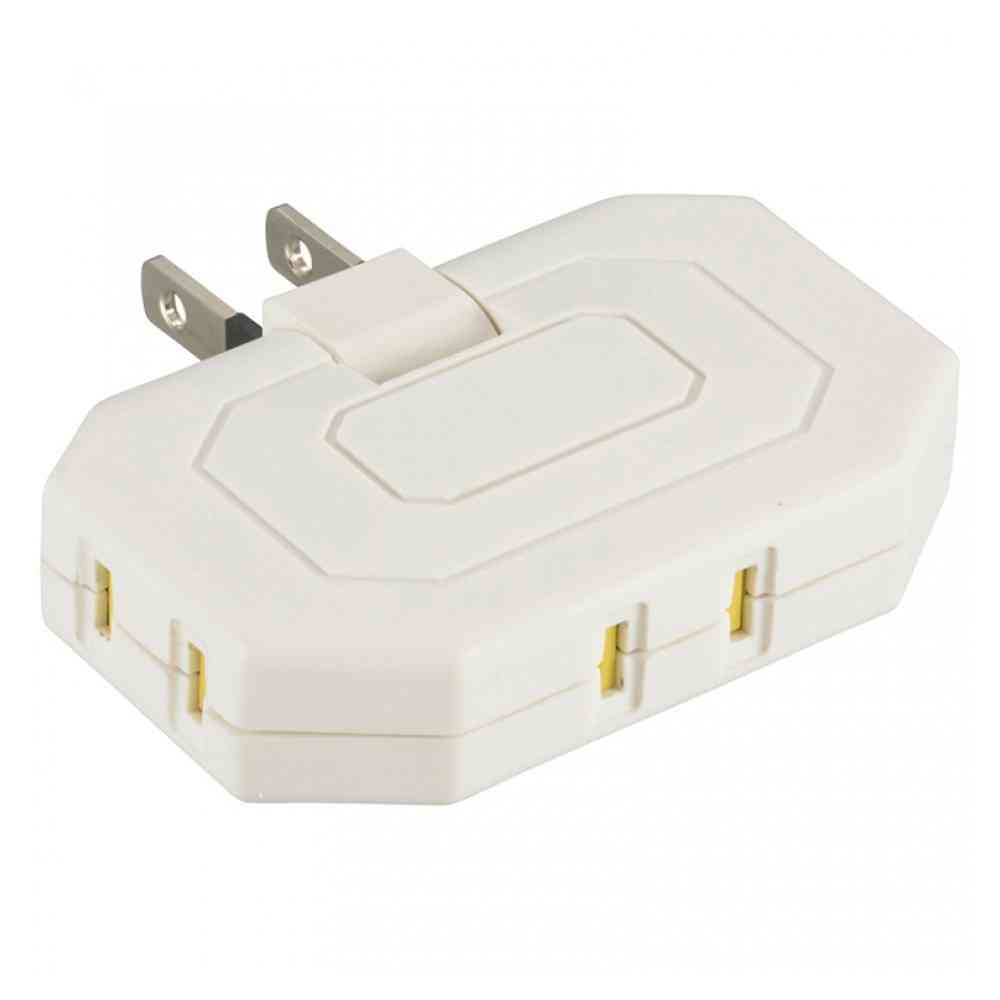 Ohm Electric Corner Tap 3 Outlet with Dust Shutter HS-TM3MC3PBT-W