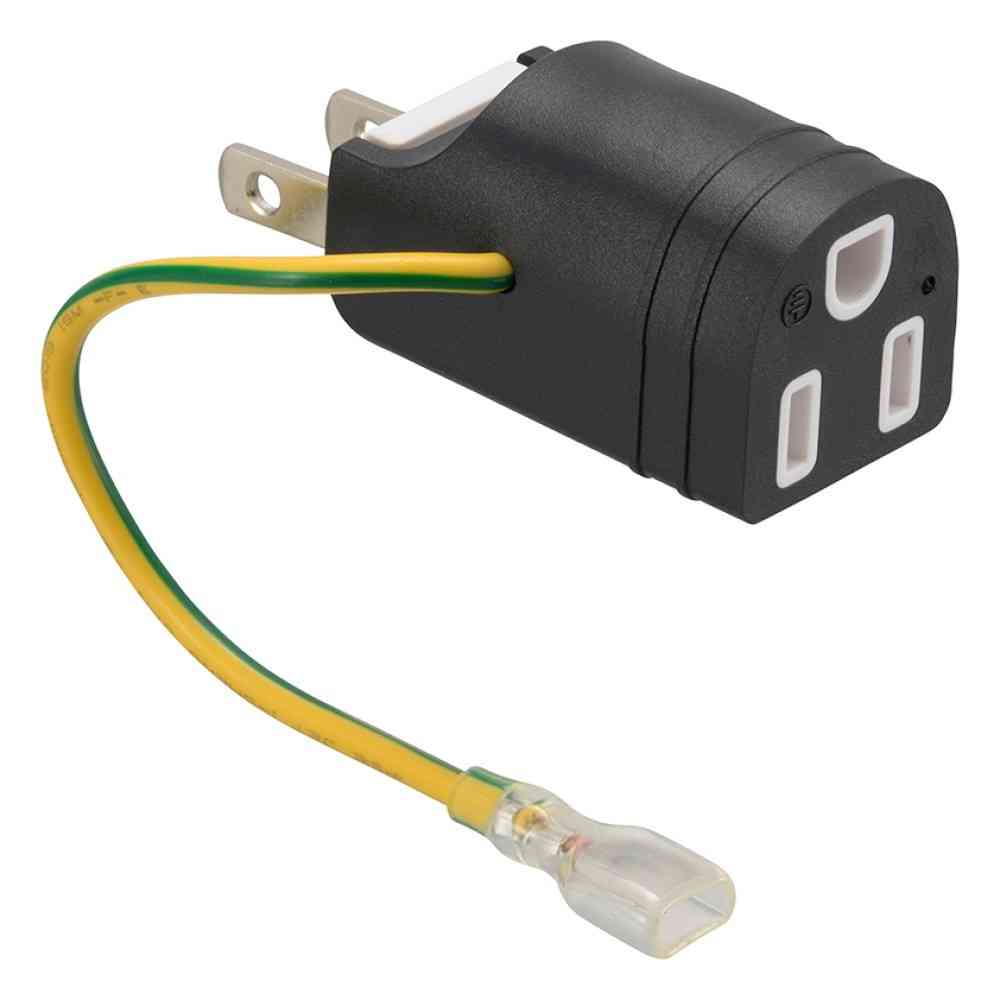 Ohm Electric Ground Adapter Free Plug Conversion with Earth Terminal Cover HS-TM1EFP3-K