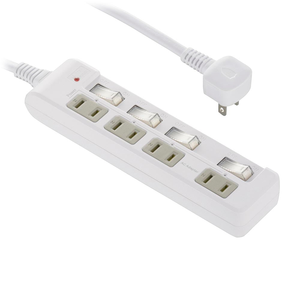 Ohm Electric Smoke Guard Energy Saving Tap Lightning Guard 4 Outlets 2m