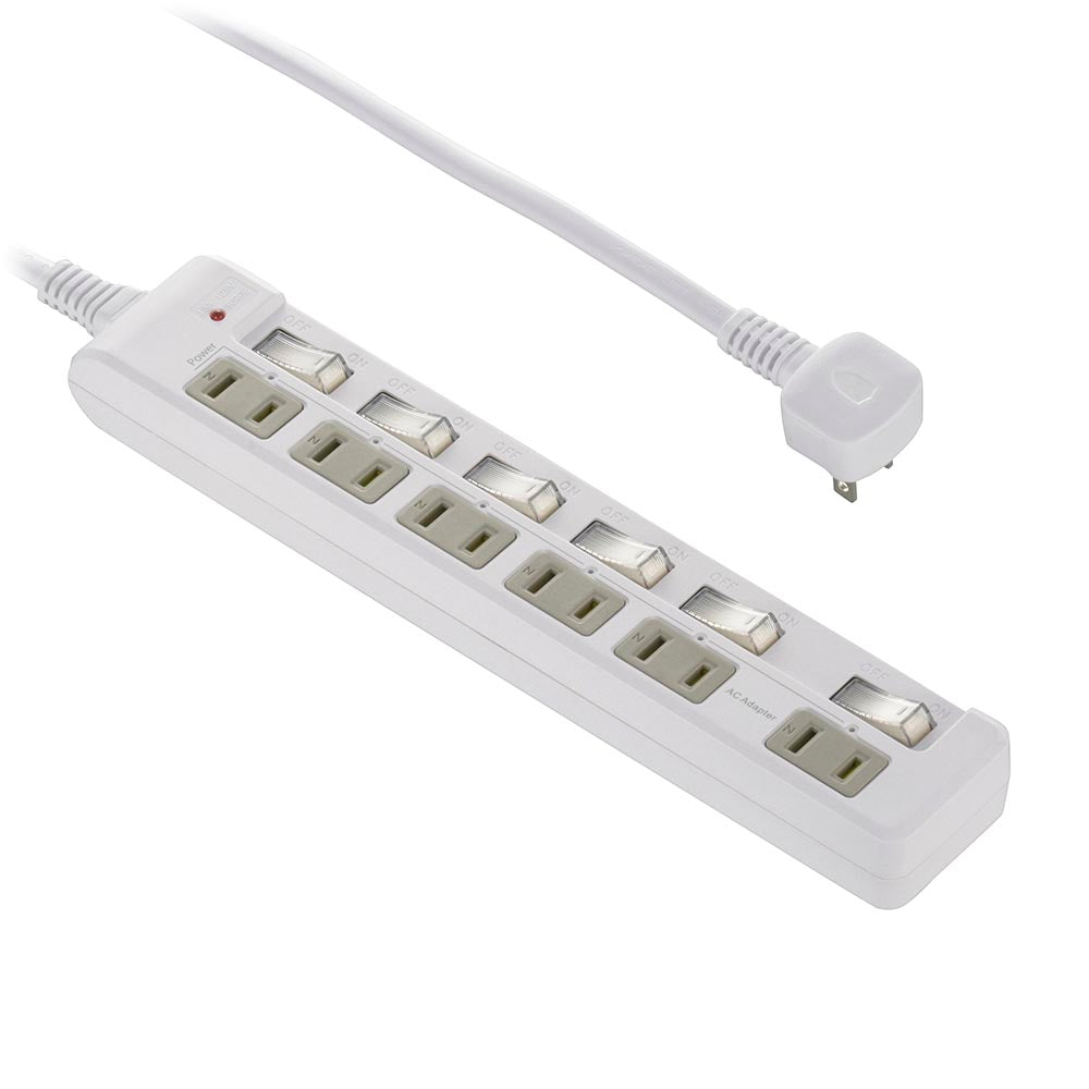 Ohm Electric Smoke Guard Energy Saving Tap Lightning Guard 6 Outlets 2m