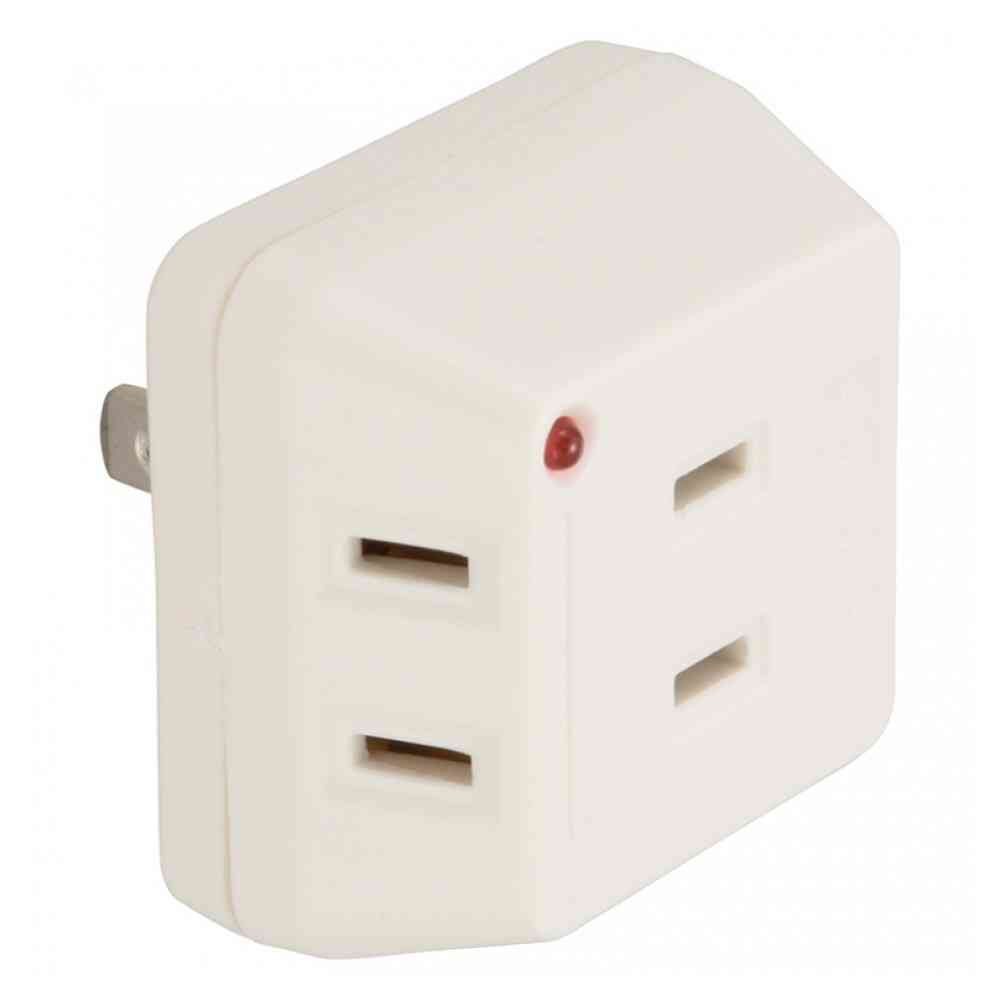Ohm Electric Lightning Resistant Triple Tap 3 Outlets HS-AK3PBT-W