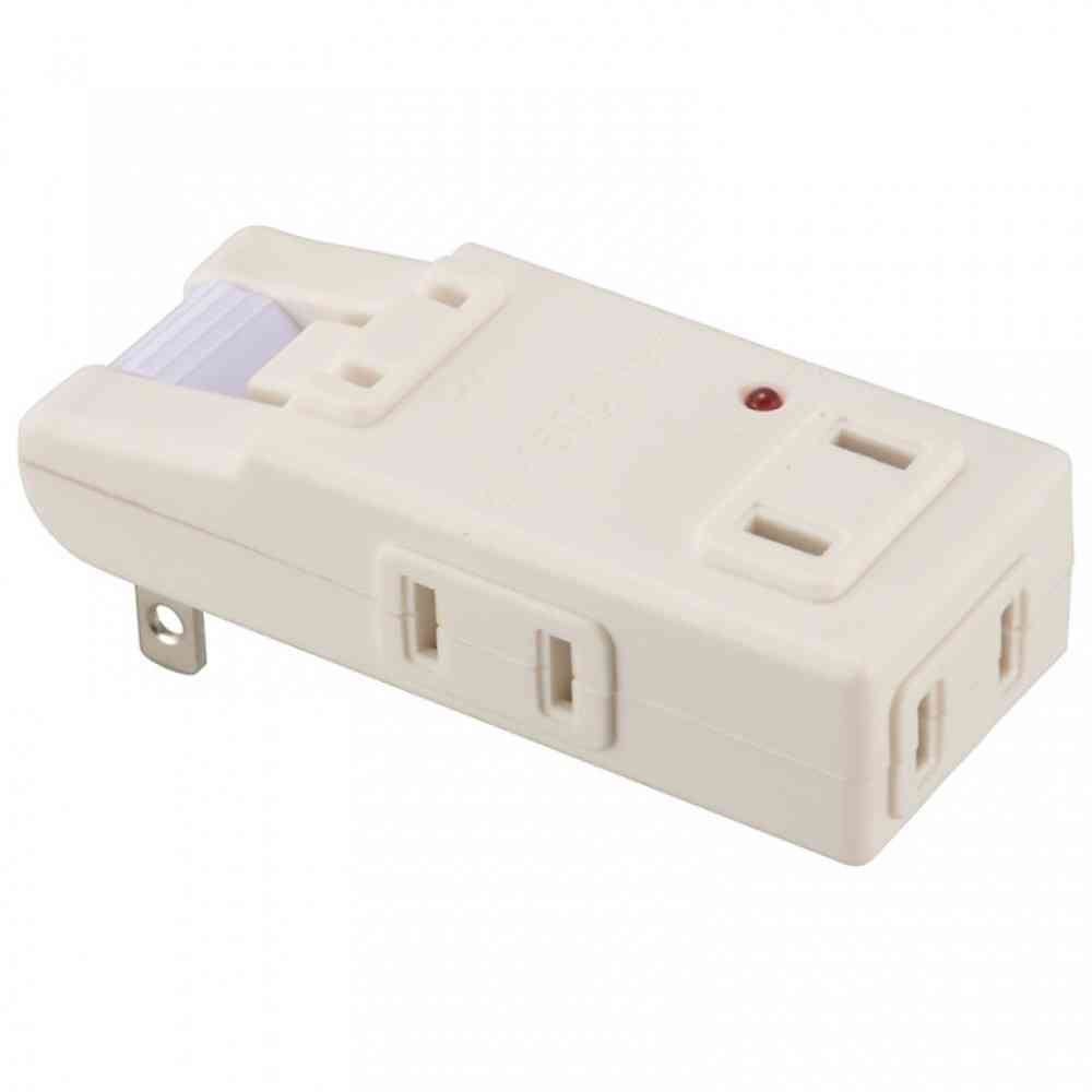 Ohm Electric Lightning-Resistant Micro Tap 4-Outlet HS-AKS4PBT-W