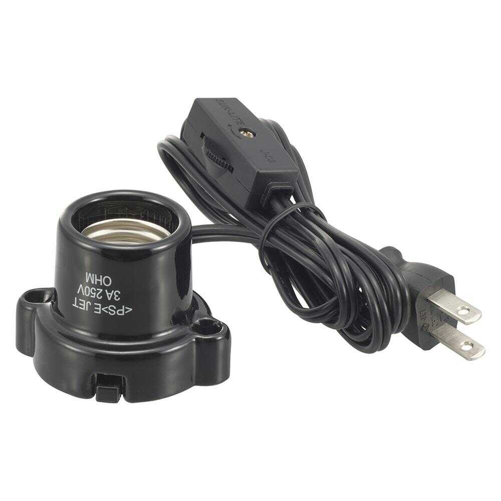 Ohm Electric Ceramic Socket E26 1.5m Cord with Switch 1 Piece