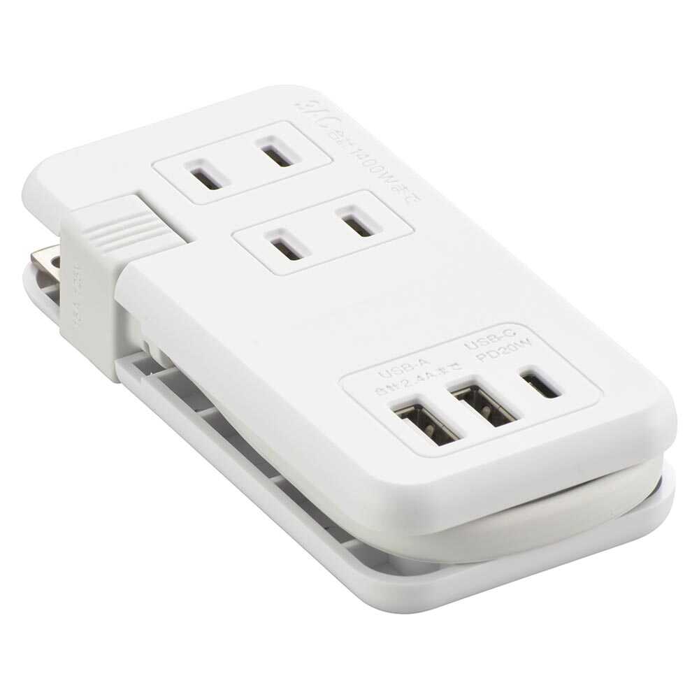 Ohm Electric Mobile USB Tap with Storage PD Compatible HS-A3U2C120E-W
