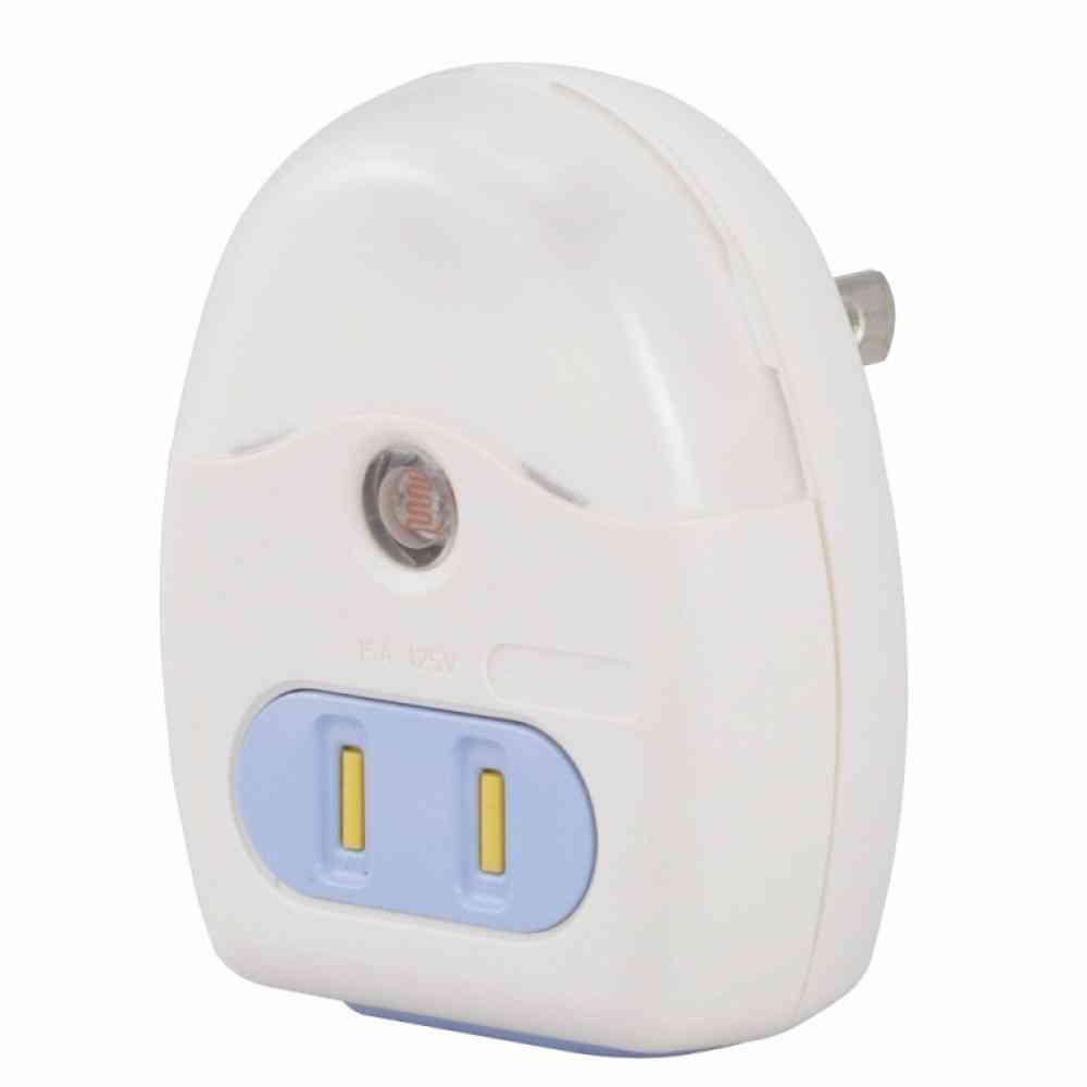Ohm Electric LED Night Light with Light Sensor and Outlet White LED R39MS-W