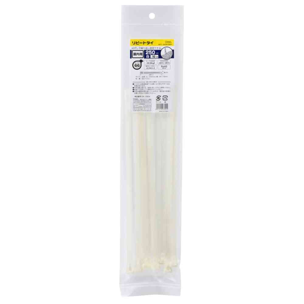 Ohm Electric Repeat Tie Indoor Use 250mm White 04-3304 (10 pcs)
