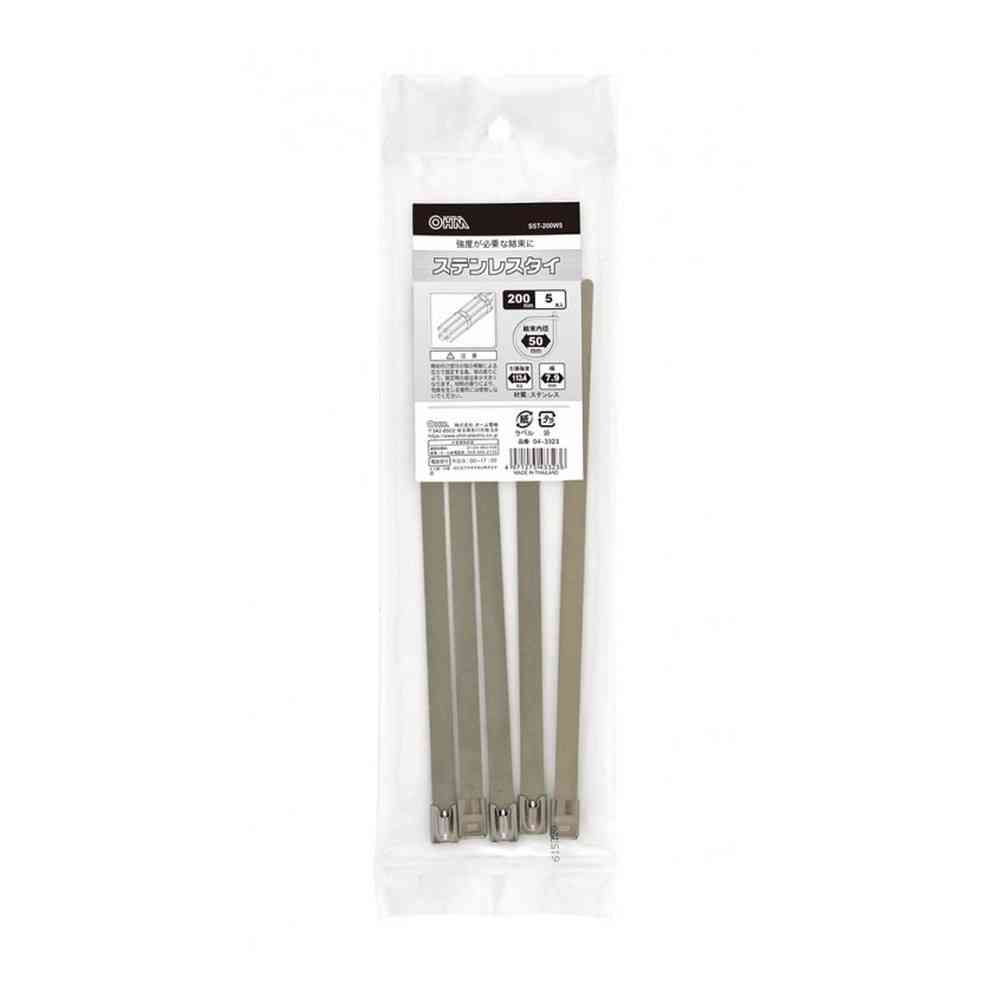 Ohm Electric Stainless Steel Tie, 200mm, SST-200W5, 5 Pieces