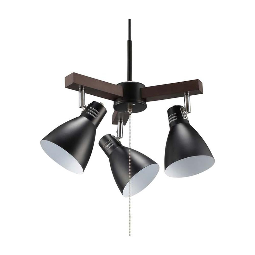 Ohm Electric 3-Bulb Pendant Light Black