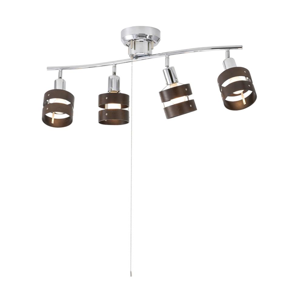 Ohm Electric 4-Light Ceiling Light Wood Ring