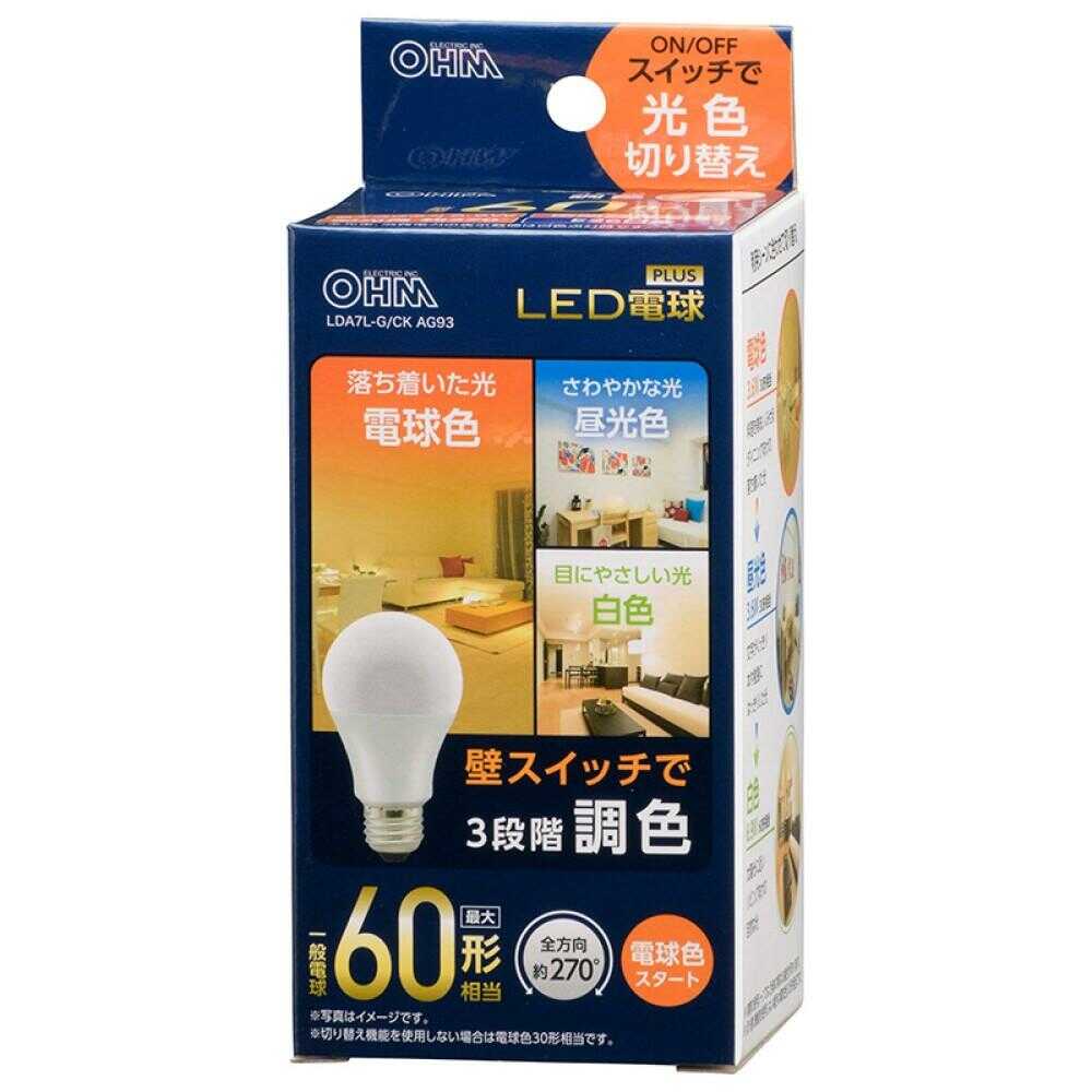 Ohm Electric LED Bulb E26 60W Equivalent 3-Stage Color Change